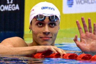 David Popovici concureaza marti in finala de 200 m liber
