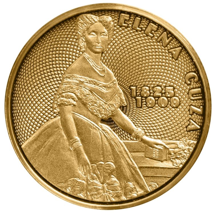 Moneda de aur dedicata Elenei Cuza