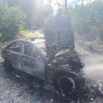 O masina a ars in Arges la Ciofrangeni