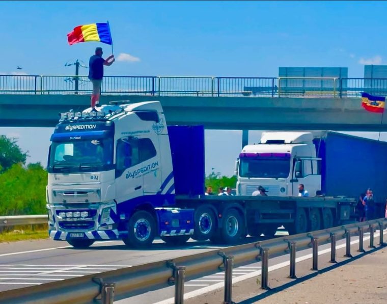 Protest pe Autostrada Bucuresti Pitesti circulatie dirijata