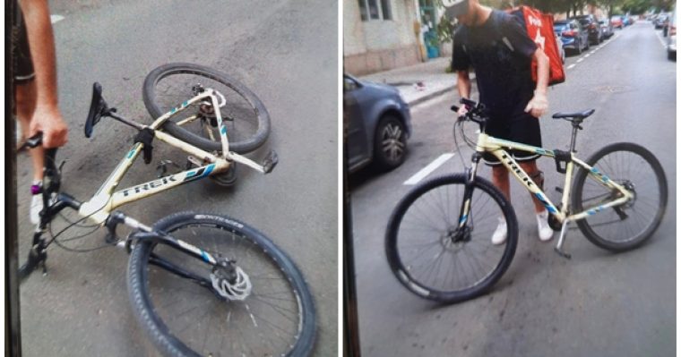 Cetatean strain lovit de un tanar pe bicicleta