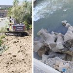 Lucrari la podul din Topoloveni peste Arges