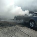 Masina in flacari intr o comuna argesana