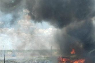 incendiu pe a1 pitesti bucuresti masina mistuita de flacari