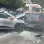 Accident pe Eroilor din Pitesti cu trei masini