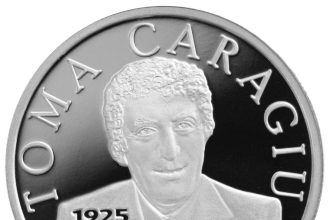 Moneda din argint pentru 100 de ani Toma Caragiu