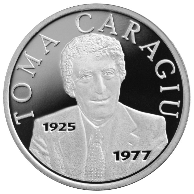 Moneda din argint pentru 100 de ani Toma Caragiu