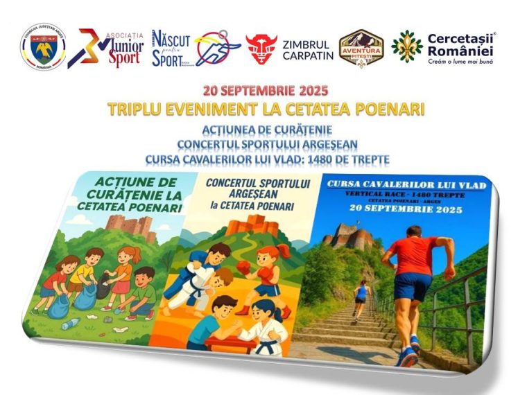 Senzatie la Cetatea Poenari sambata Curatenie cursa pe trepte spectacol sportiv