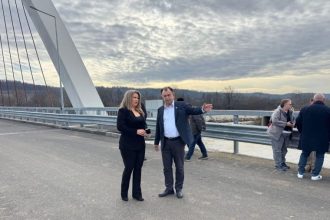 Podul peste raul Argesel leaga Mioveniul de Davideti