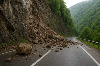 Trafic restrictionat pe Valea Oltului zona Boita