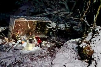 Sibiu camion cu lemne cazut intr o rapa doi decedati