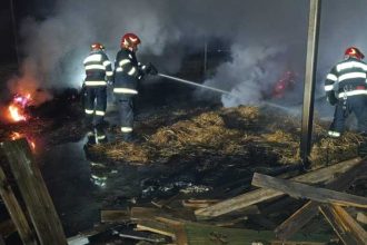 Video Incendiul a distrus o hala din Buzoaesti