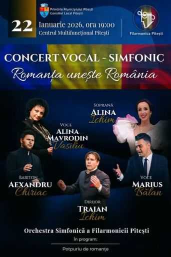 Concert de romante la Filarmonica Pitesti joi 22 ianuarie