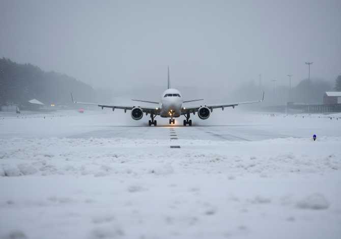 Ninsoarea intensa pune in pericol programul zborurilor pe aeroporturile din Capitala