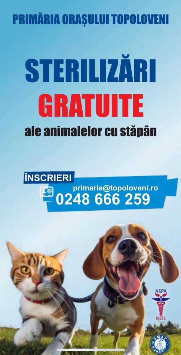 Sterilizari gratuite pentru animalele de companie din Topoloveni