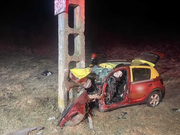 Arges Barbat decedat dupa ce a coliziunat cu un stalp de electricitate cu masina