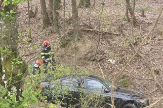 Accident in Arges la Cocu cu o masina iesita de pe sosea