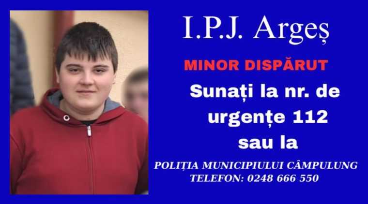 Elev din Arges disparut Cineva l a observat in Campulung