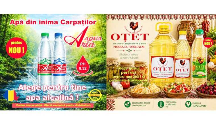 Nou in Arges Aqua Aria apa alcalina de izvor un brand Vinalcool Arges