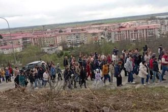 Procesiune traditionala in orasul Topoloveni