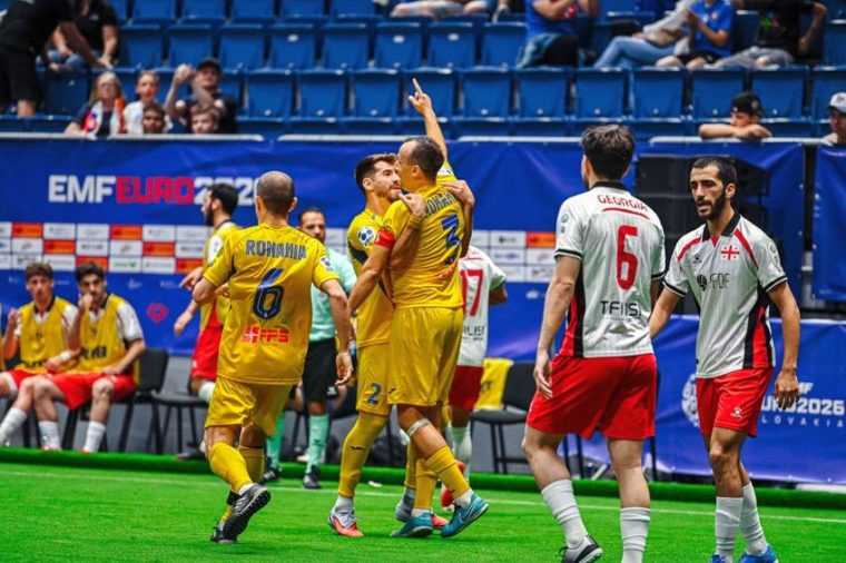 Romania ocupa primul loc in grupa la Campionatul European de minifotbal