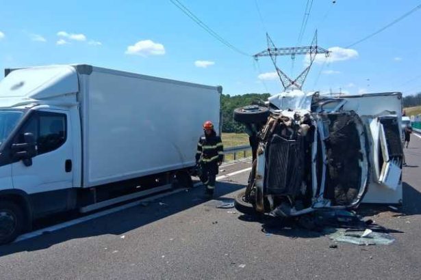 Accident pe drumul expres Craiova Pitesti Interventie medicala la fata locului