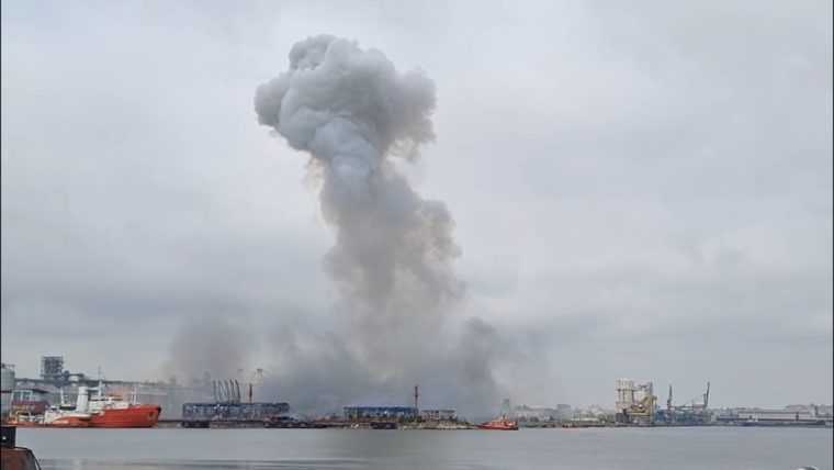 Alerte de mari proportii in Portul Constanta dupa explozia unei drone maritime