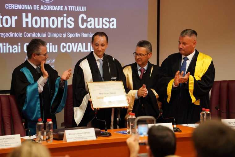 Mihai Claudiu Covaliu Doctor Honoris Causa al Universitatii Politehnica Bucuresti Centrul Universitar Pitesti Mesajul primarului Gentea