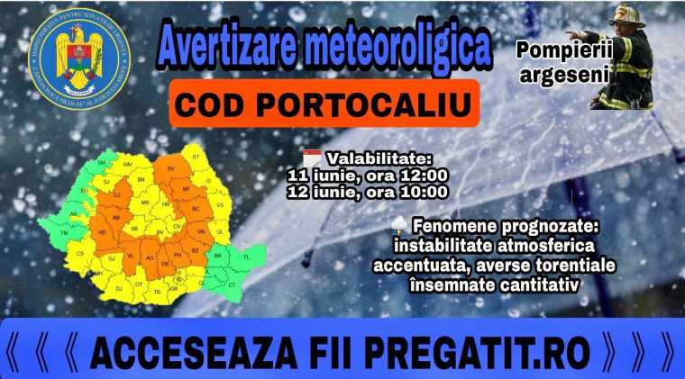 Se asteapta din nou vijelii si ploi torentiale in Arges Pompierii sunt pregatiti