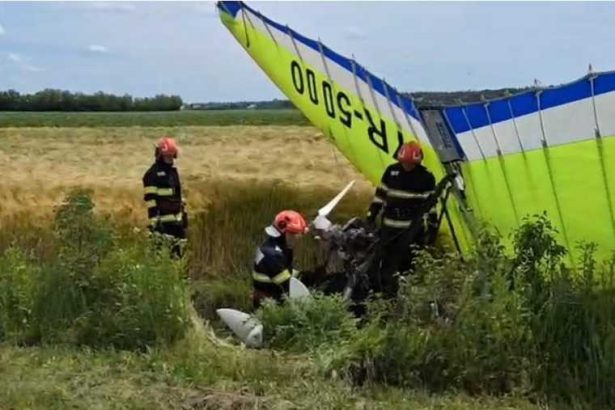 Un planor a efectuat o aterizare forta ta in Arges la Buzoesti Cum se afla pilotul