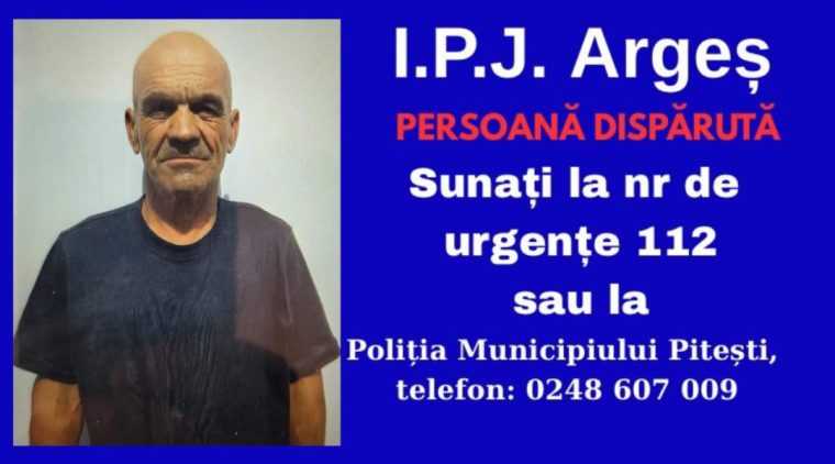 Persoana bolnava disparuta din Pitesti