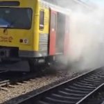 Un tren Regio a fost cuprins de flacari in Gara Timisora cu un minut inainte de plecare