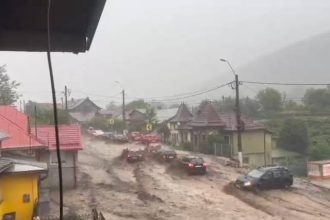 Viitura puternica in Bustenii strazi inundate trafic ngreunat pe DN1