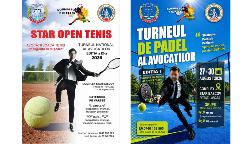 Avocati din intreaga tara se reunesc in Arges pentru cea de a IX a editie a Turneului National de Tenis 1