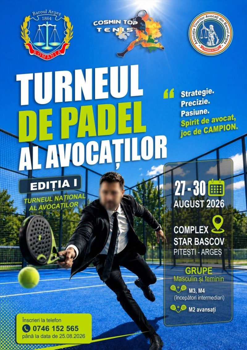 Avocati din intreaga tara se reunesc in Arges pentru cea de a IX a editie a Turneului National de Tenis