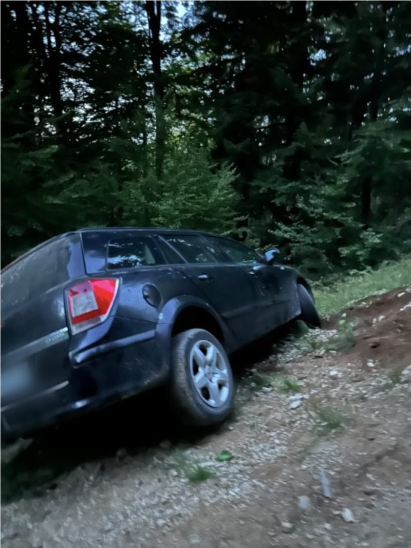 Doi tineri au ramas cu masina defecta pe un drum forestier din Arefu Jandarmii montani i au transportat in siguranta