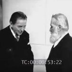 IMAGINI RARE George Enescu si Constantin Brancusi filmatzi la Paris in 1947 la Ambasada Romaniei