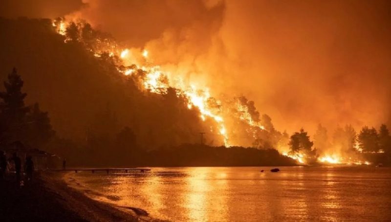 Incendiile devasteaza zonele turistice din Grecia Flacarile au atins malul marii