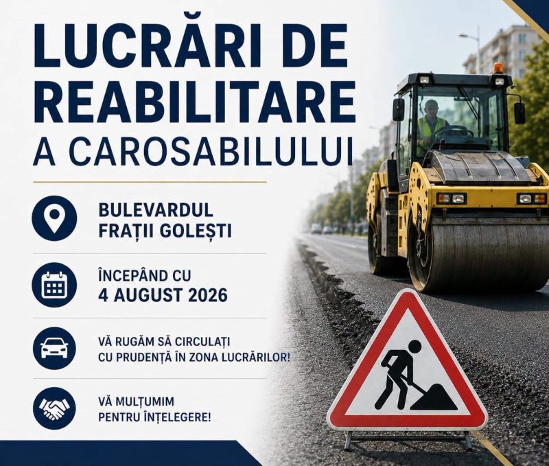 Pitesti Incepe reabilitarea bulevardului Fratii Golesti