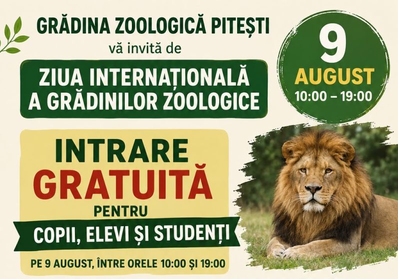 acces gratuit pentru copii elevi si studenti la gradina zoologica din pitesti