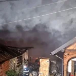 Case și anexe afectate. Incendiu violent în Argeș, cu o victimă